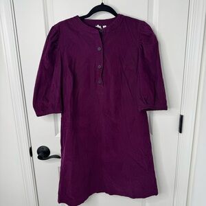GAP corduroy Purple button Mini Dress small